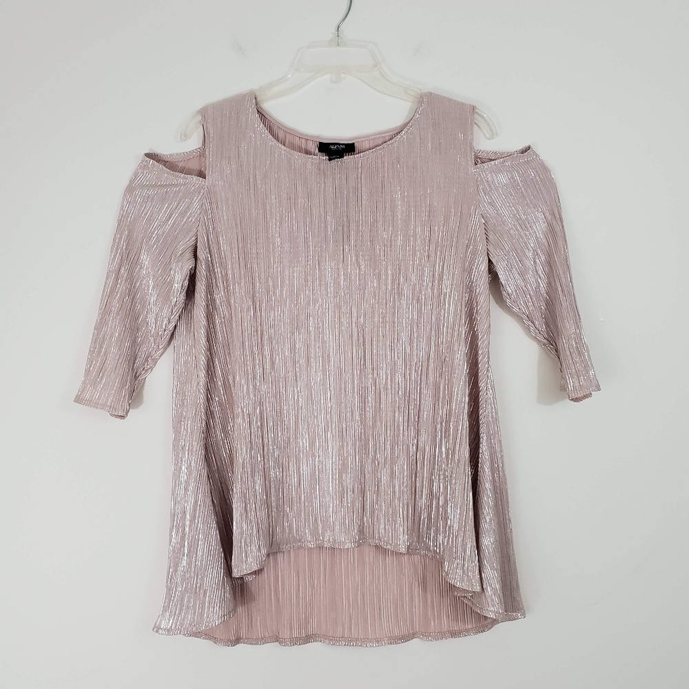 Rose Shimmer Cold Shoulder Top - Alfani - NWT!